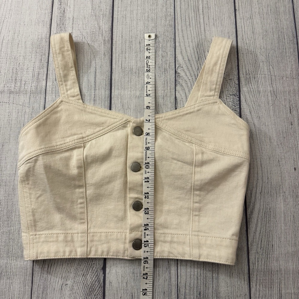 AG Adriano Goldschmied Hebe Bustier Top Cropped Women's Size‎ Medium Ecru Dunes - Picture 3 of 7